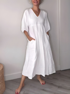 Daisy™ Elegance V-Neck Maxi Dress